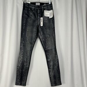 NWT William Rast Snake Metal High Rise Skinny Jeans Size 26 Y2K Retro Punk